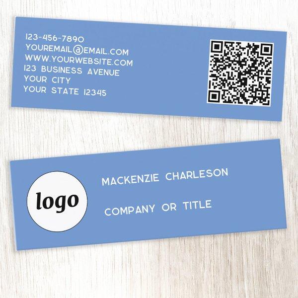 Simple Logo and QR Code Blue Mini