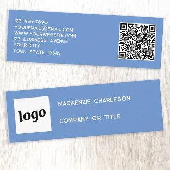 Simple Logo and QR Code Blue Mini