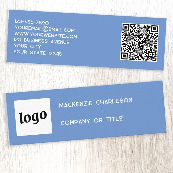 Simple Logo and QR Code Blue Mini