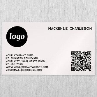 Simple Logo and QR Code Blush Pink  Magnet