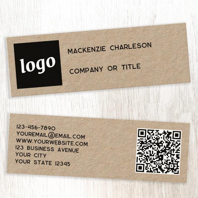 Simple Logo and QR Code Kraft Mini