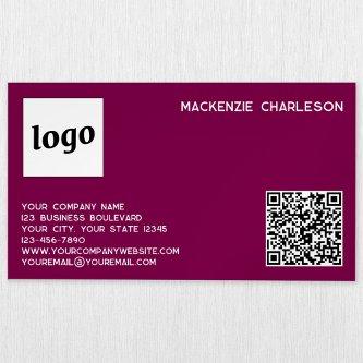 Simple Logo and QR Code Magenta Pink  Magnet