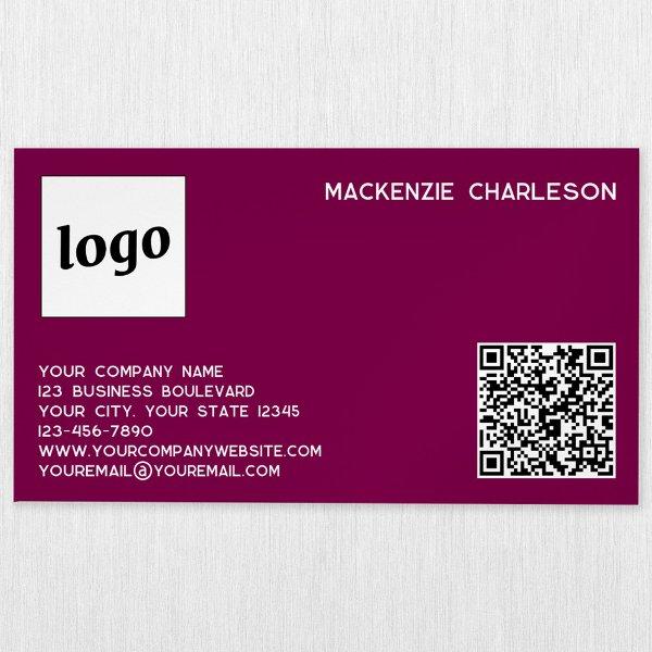 Simple Logo and QR Code Magenta Pink  Magnet