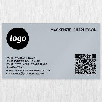 Simple Logo and QR Code Powder Blue  Magnet