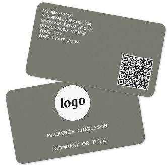 Simple Logo and QR Code Sage Green