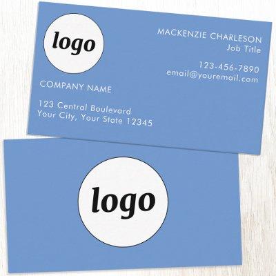 Simple Logo and Text Blue