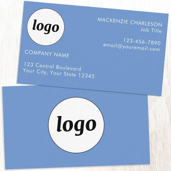 Simple Logo and Text Blue