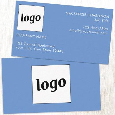 Simple Logo and Text Blue
