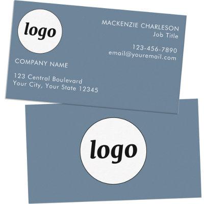 Simple Logo and Text Dusty Blue Gray