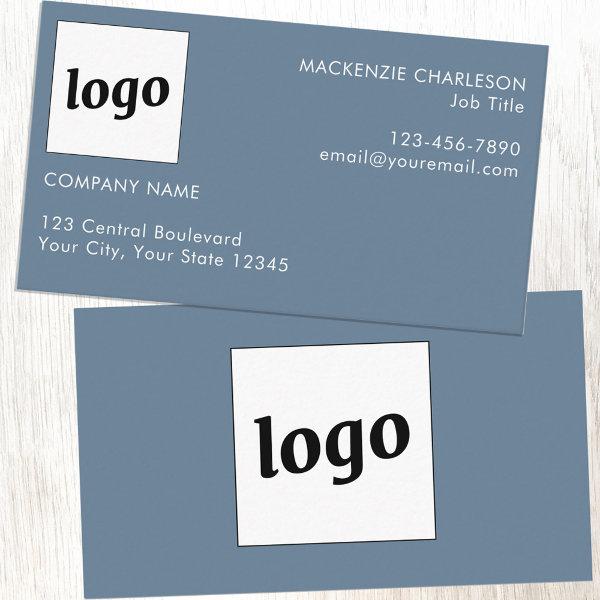 Simple Logo and Text Dusty Blue Gray