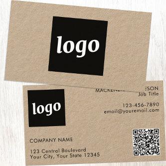 Simple Logo and Text QR Code Kraft