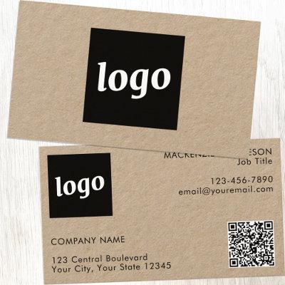 Simple Logo and Text QR Code Kraft