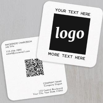 Simple Logo and Text QR Code Square