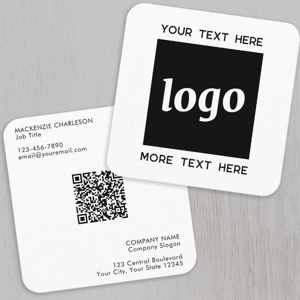 Simple Logo and Text QR Code Square