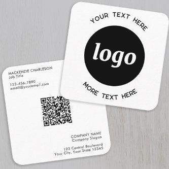 Simple Logo and Text QR Code Square