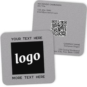 Simple Logo and Text QR Code Square