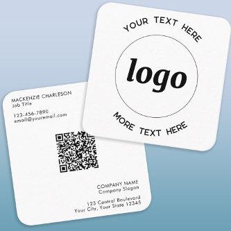 Simple Logo and Text QR Code Square