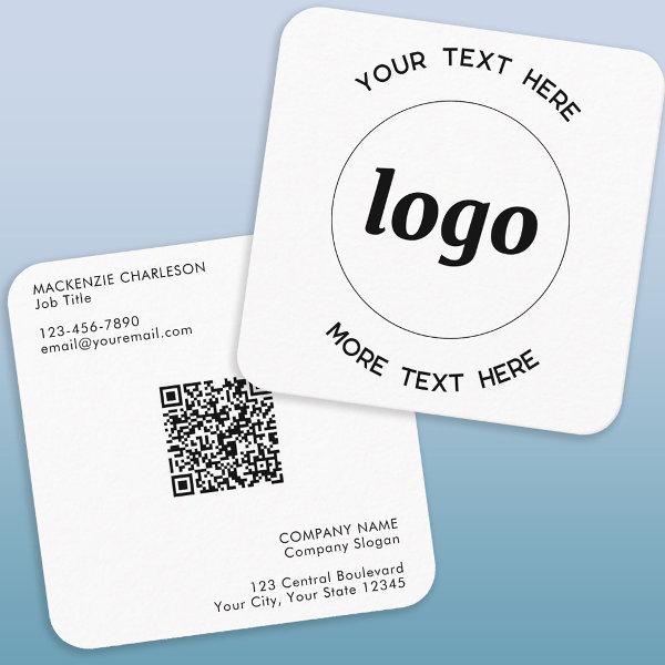 Simple Logo and Text QR Code Square