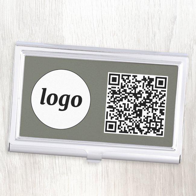 Simple Logo Promotional Business QR Code Case