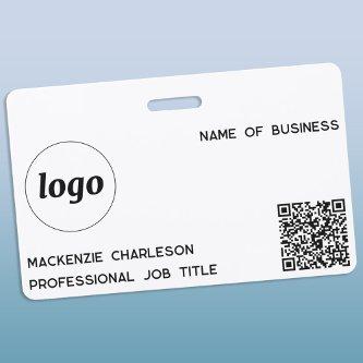 Simple Logo QR Code Professional Business Name Badge