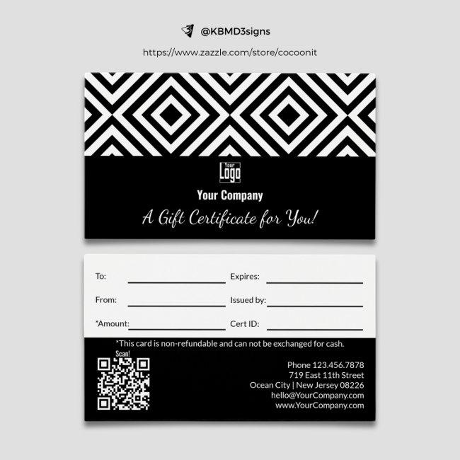 Simple Logo QR Code Promotional Gift Certificate