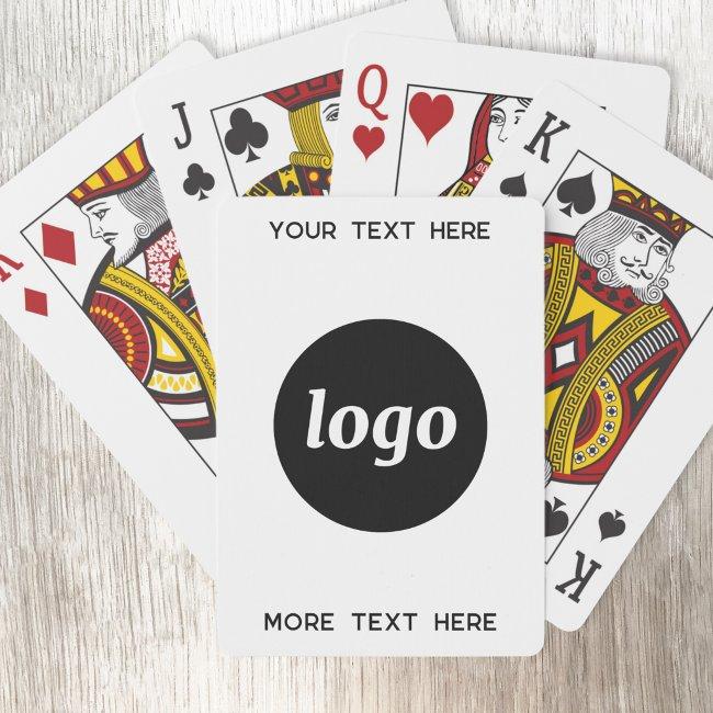 Simple Logo With Text Business Promotional Poker Cards