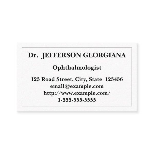 Simple & Low-Key Ophthalmologist