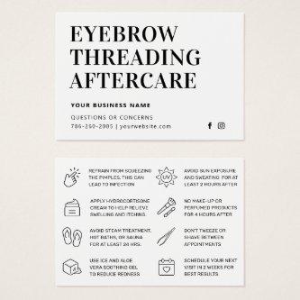 Simple Mighty Eyebrow Threading Aftercare Card