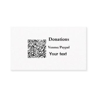 Simple minimal add barcode donations venmo paypal