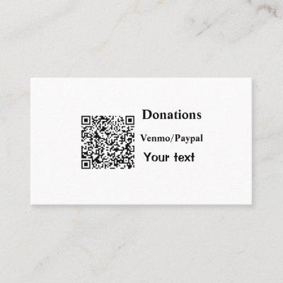 Simple minimal add barcode donations venmo paypal