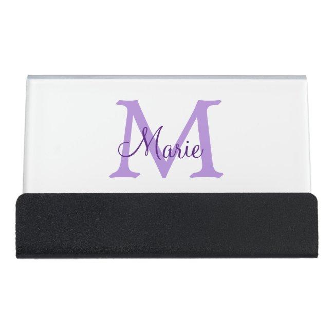 simple minimal add name monogram pink red   throw  desk  holder