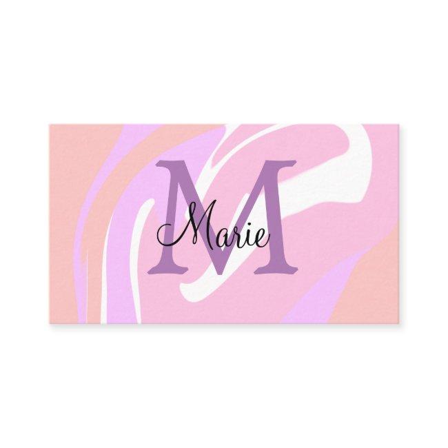 simple minimal add name monogram pink red watercol
