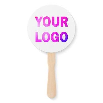 simple minimal add your logo/design here text      hand fan