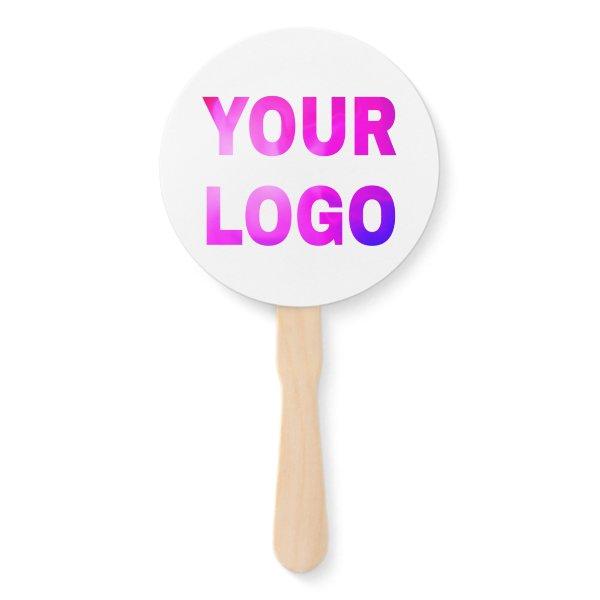 simple minimal add your logo/design here text      hand fan