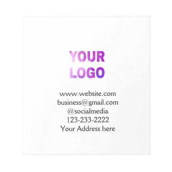 simple minimal add your logo/design here text  pos notepad
