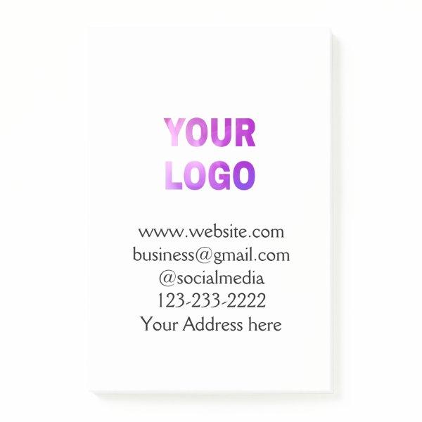 simple minimal add your logo/design here text  pos post-it notes