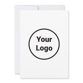Simple minimal add your logo text name holiday card