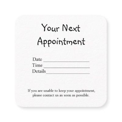 simple minimal add your name text pictures appoint appointment card