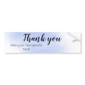 simple minimal add your text photo thank you water bumper sticker
