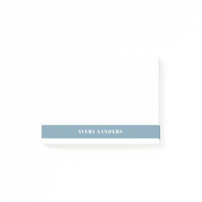 Simple Minimal Blue Modern Color Block Post-it Notes