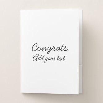 Simple minimal congratulations graduation add your pocket folder