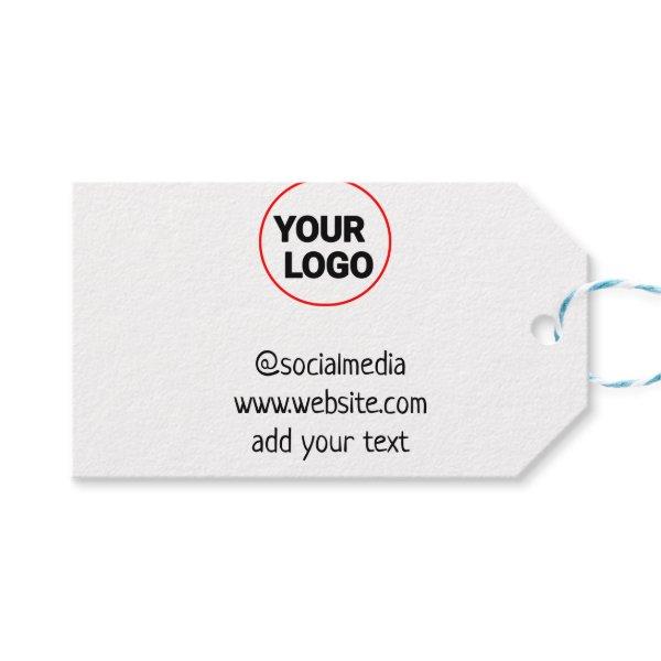 simple minimal custom add your logo address websit gift tags