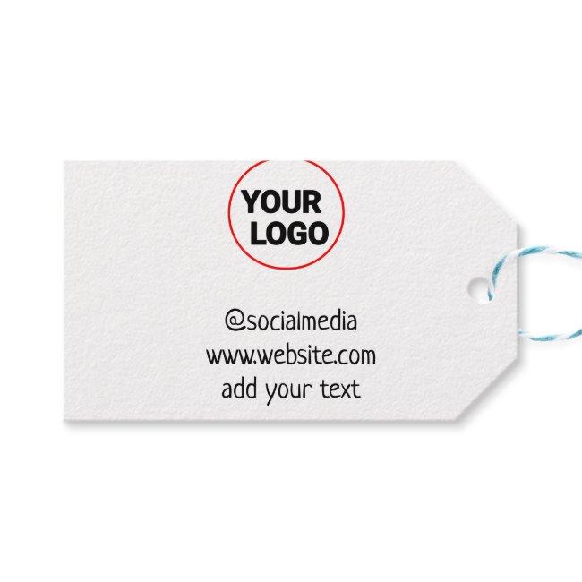 simple minimal custom add your logo address websit gift tags