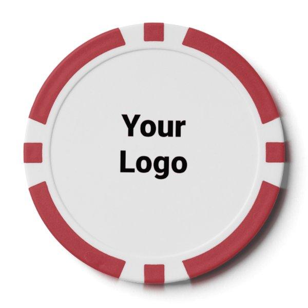 Simple minimal elegant custom logo here company poker chips