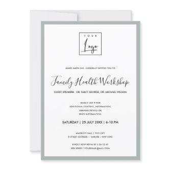 SIMPLE MINIMAL GREY YOUR LOGO WORKSHOP GALA EVENT INVITATION