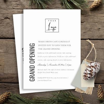 Simple Minimal Logo Business Grand Opening Invite