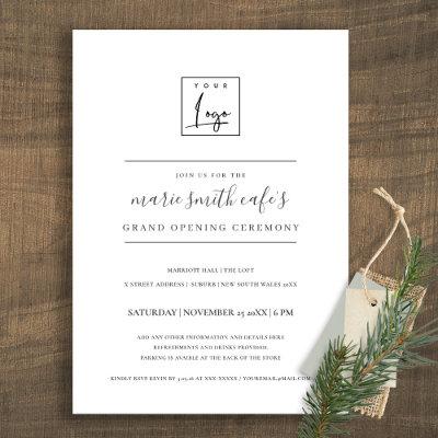 Simple Minimal Logo Business Grand Opening Invite