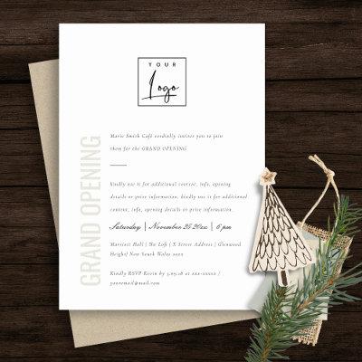 Simple Minimal Logo Business Grand Opening Invite