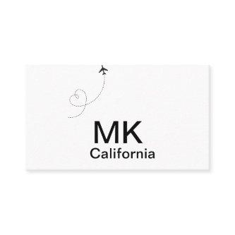 Simple minimal monogram add text travel plane phot
