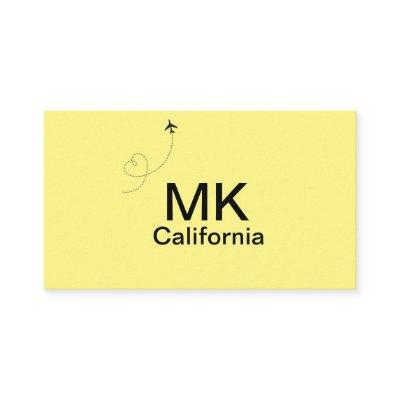 Simple minimal monogram add text travel plane phot
